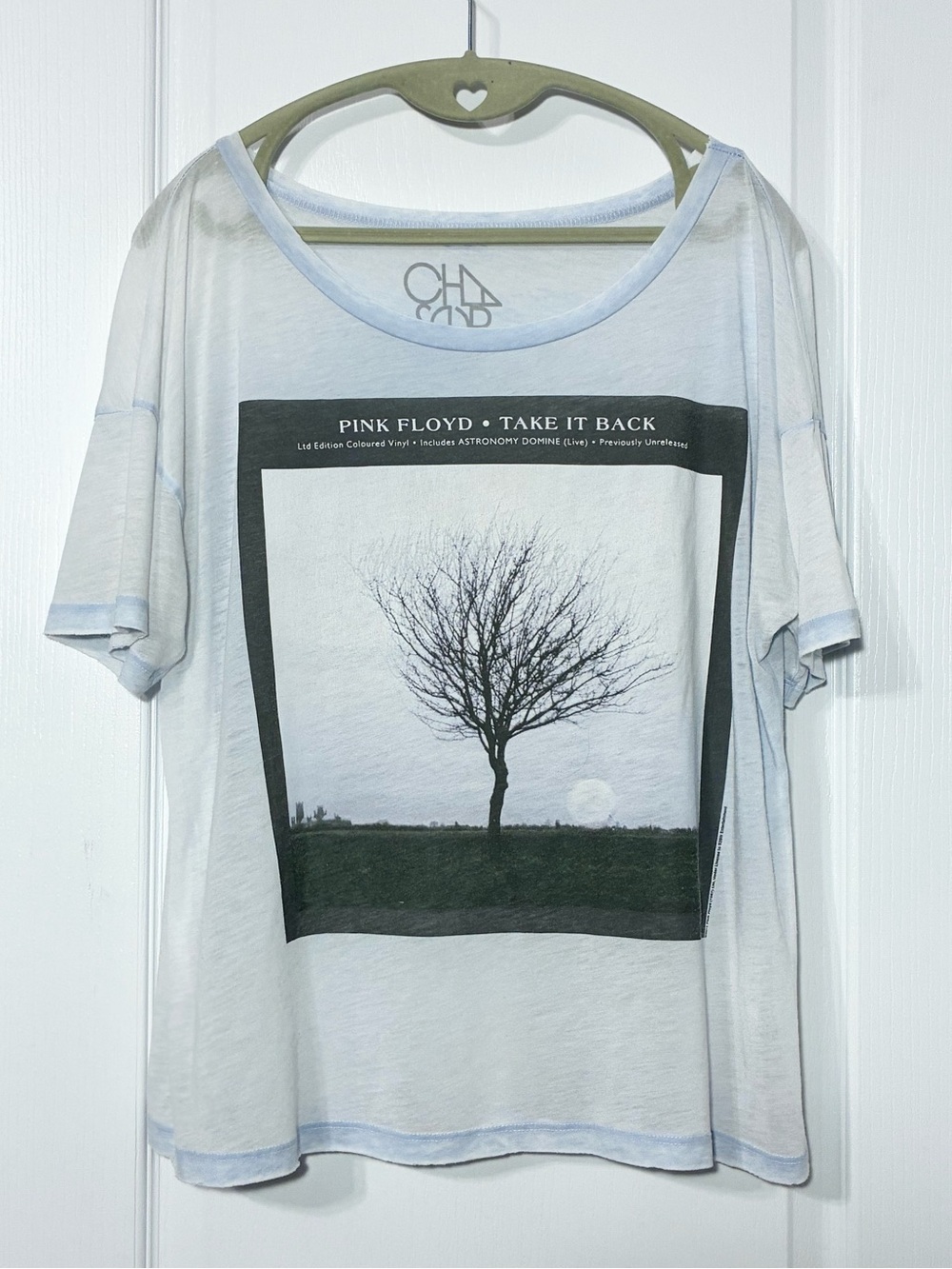 Chaser Pink Floyd Take It Back Burnout Graphic Tee USA MADE Pale Blue Medium